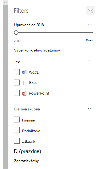 Tabla Filter dokumentu
