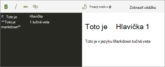 Webová časť Markdown