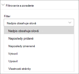 Správy, filtrovanie a zoraďovanie