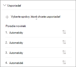 Usporiadanie sekcie správ