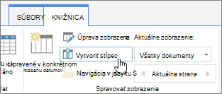 Prepojenie Vytvoriť stĺpec v knižnici SharePointu Online