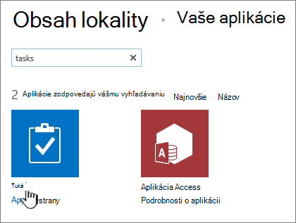 Zadajte do vyhľadávacieho poľa slovo „úloha“ a vyberte úlohu