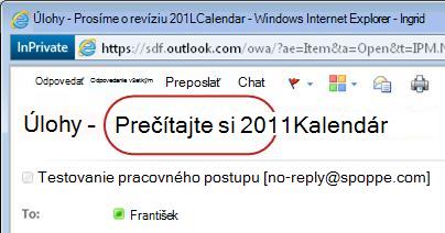 Text Schváľte dokument v riadku predmetu upozornenia na úlohu