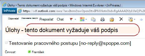 Identifikácia textu v upozornení na úlohu