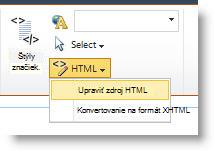 Príkaz Upraviť zdroj HTML
