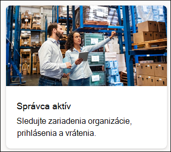snímka obrazovky so šablónou správcu aktív