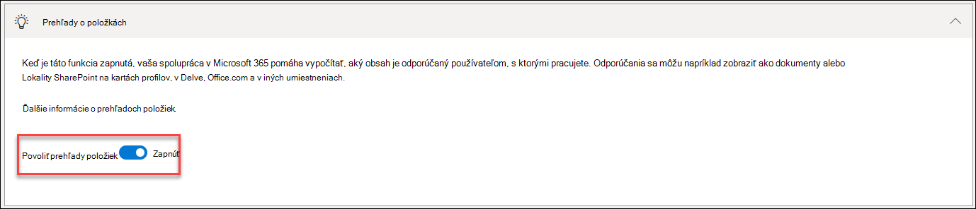 Snímka obrazovky s možnosťou Vypnúť inteligenciu položiek
