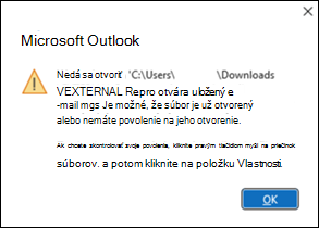 Chyba súboru MSG v Outlooku