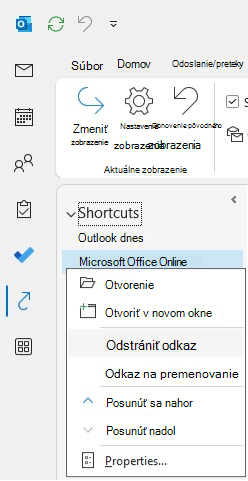 Snímka obrazovky s funkciou Skratky
