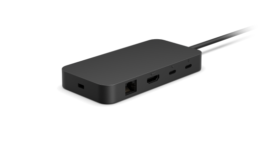 Pohľad na zadný port doku Surface USB4