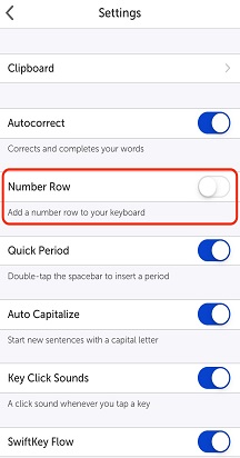 Nastavenia riadkov v systéme ios