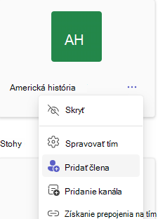 pridať člena