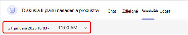 Zobrazenie rekapitulácie schôdze v aplikácii Teams