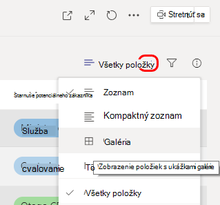 ponuka so zobrazením galérie