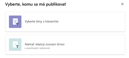 Vyberte, pre koho sa má publikovať