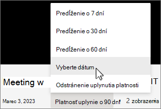 Ponuka uplynutia platnosti nahrávania