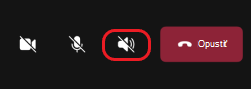 Výber reproduktora v aplikácii Teams na doplnkovom zariadení