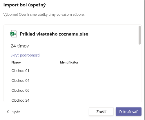 Nahratie vlastného zoznamu