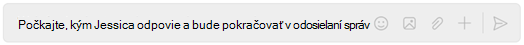 Okno Chat čakanie na odpoveď