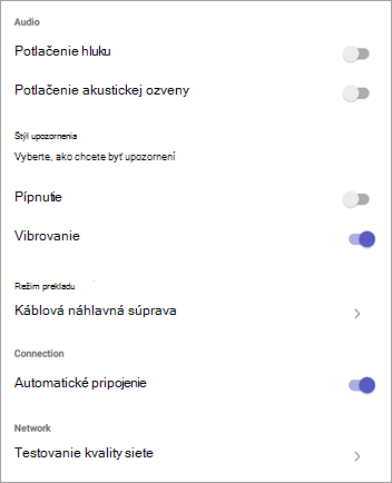 Nastavenia vysielačky