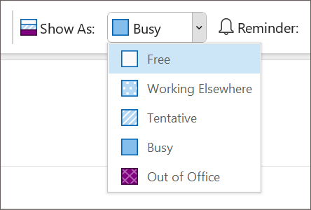 Calendar status settings.