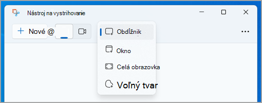Výber režimu pre výstrižok obrázka v Nástroji na vystrihovanie.