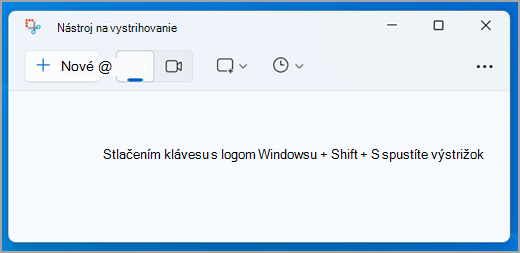 Rozhranie nástroja na vystrihovanie vo Windowse 11.