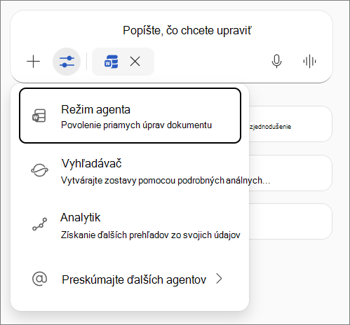 Režim agenta vo Worde.