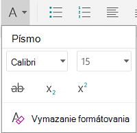 Ponuka formátovania písma