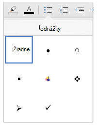 Možnosti odrážok