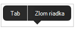 tabulátory alebo zlomy riadkov,