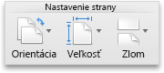 Karta Rozloženie, skupina Nastavenie strany vo Worde