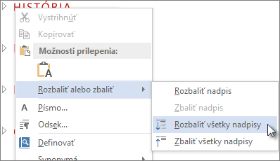 Ponuka pravého tlačidla
