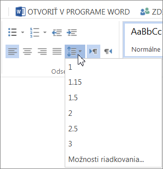 Tlačidlo Riadkovanie