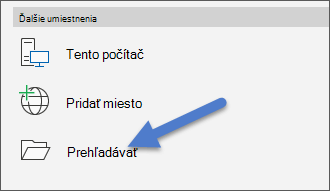 Možnosť Prehľadávať v ponuke Súbor, Otvoriť.