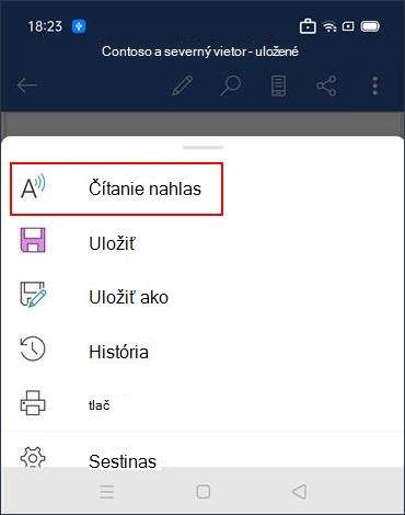 Ťuknite na položku Čítať nahlas