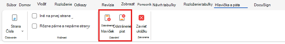 Odstránenie hlavičky alebo päty z webu