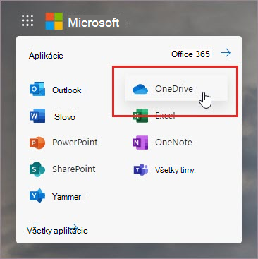 Otvorte aplikáciu OneDrive