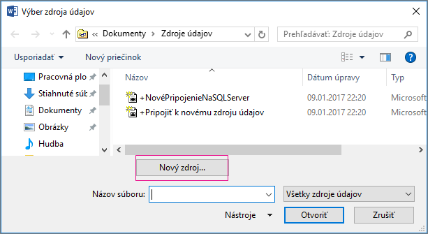 zdroj údajov hromadnej korešpondencie