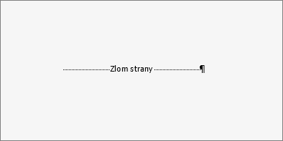 Zobrazuje príklad zlomu strany.