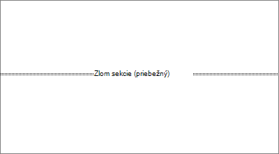 Zobrazuje zlom sekcie v dokumente