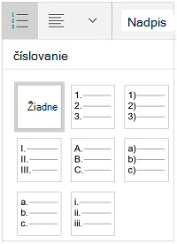 Štýly číslovania