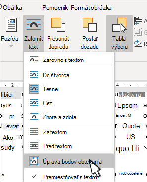 Edit Wrap Points menu item