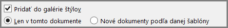 Pridať do galérie štýlov vo Worde