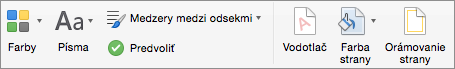 Options for customizing a theme on the Design tab