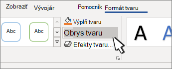 Tlačidlo Obrys tvaru