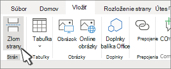 Tlačidlo zlomu strany