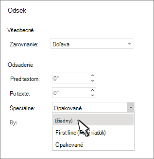 Selecting indent = none