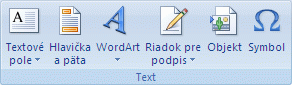 Pás s nástrojmi v programe Excel