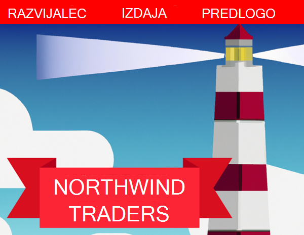 Slika logotipa zbirke podatkov izdaje Northwind Traders Developer, ki prikazuje svetilnik